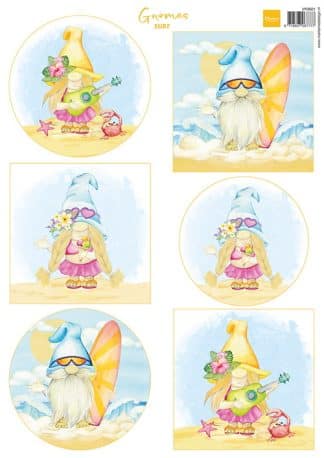 3D knipvel - Gnomes on the beach - Surf