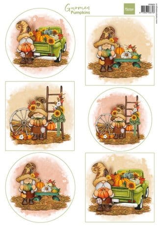 3D knipvel - Gnomes - Pumpkins