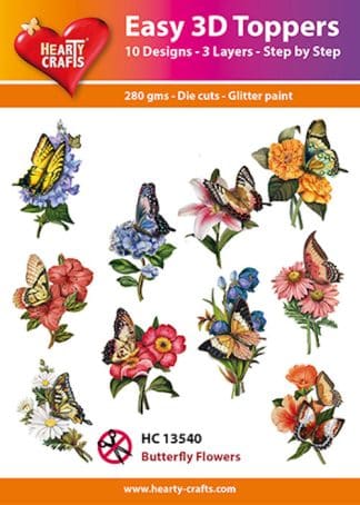 Easy 3D toppers - Butterfly flowers