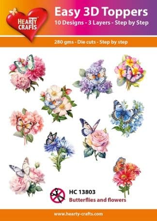 Easy 3D toppers - butterflies and flowers