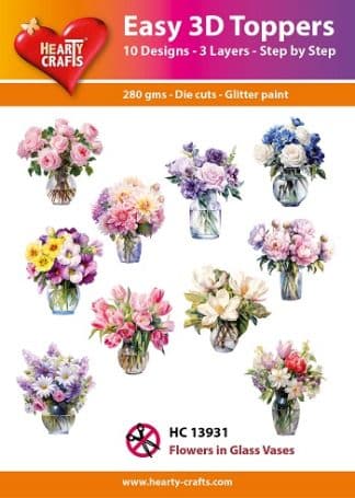 Easy 3D toppers - Flowers in glass vases