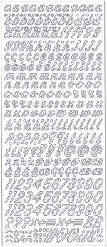 Stickervel alfabet kleine letters - zilver